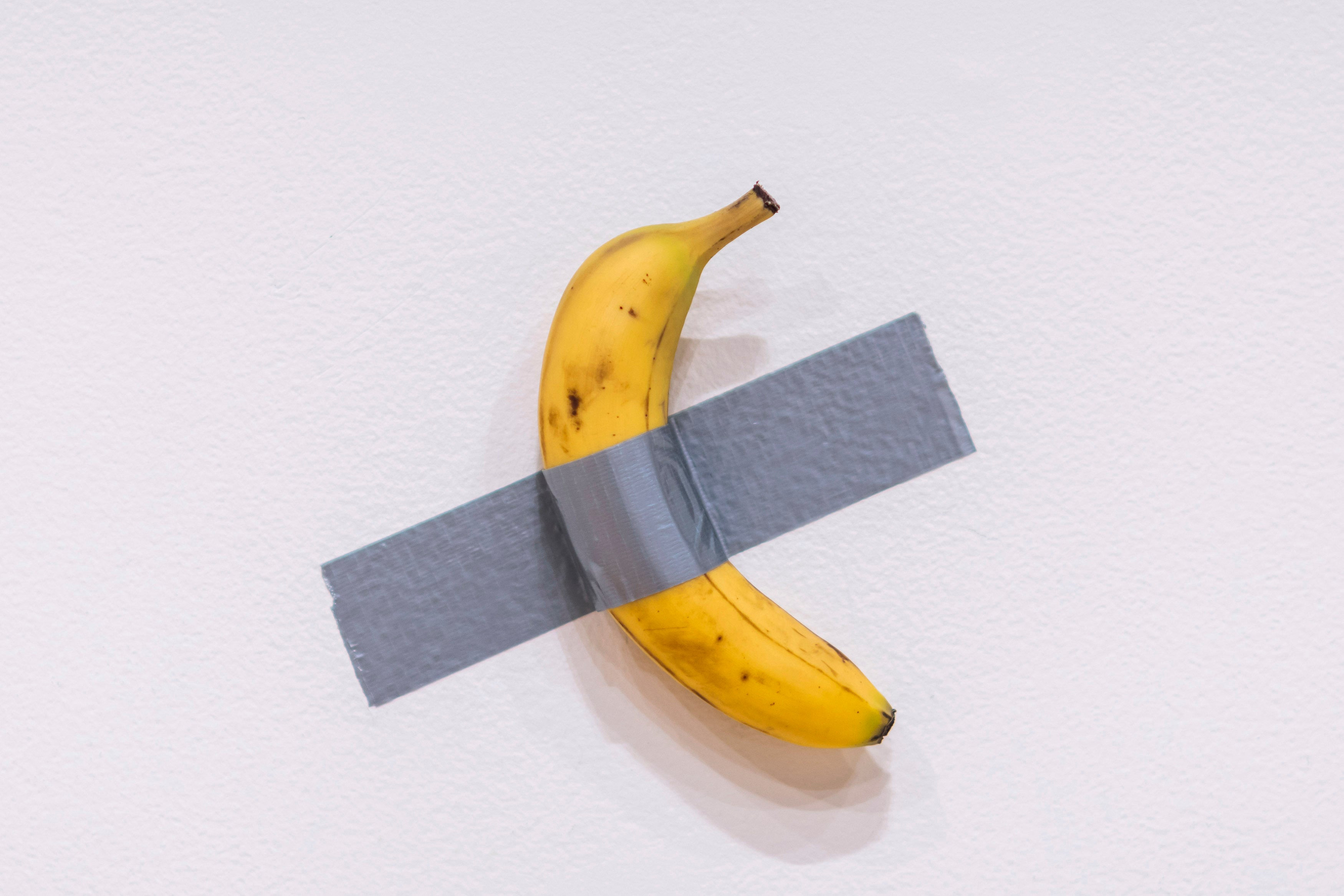 Banana on wall